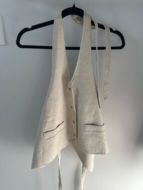 Lioness Cream Textured Halter Vest